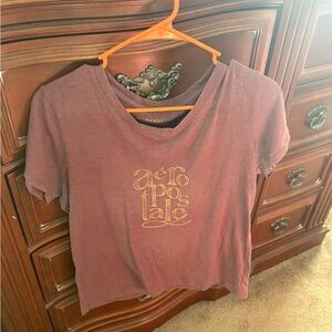 Aeropostale Women's Burgundy Tee